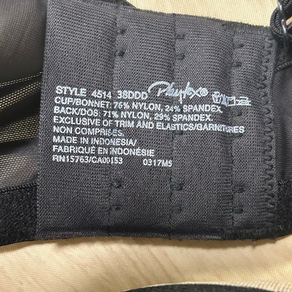 38DDD Playtex Bra Black 4514 Love My Curves Beautiful Lift Lightly Lined Wired - Picture 3 of 3